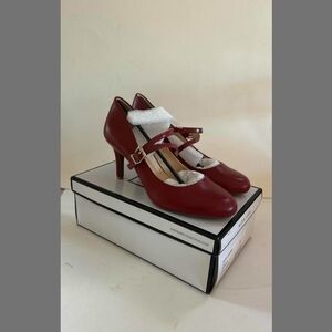 New Women's Alex Marie Beautiful Dessa Royal Royal Red Mary Jane Heels Size 10M